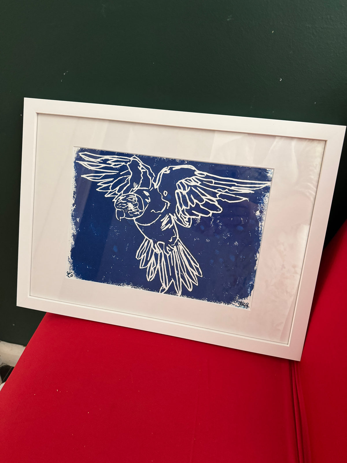 Hand printed Lorikeet Print Framed (limited edition of 20 prints)